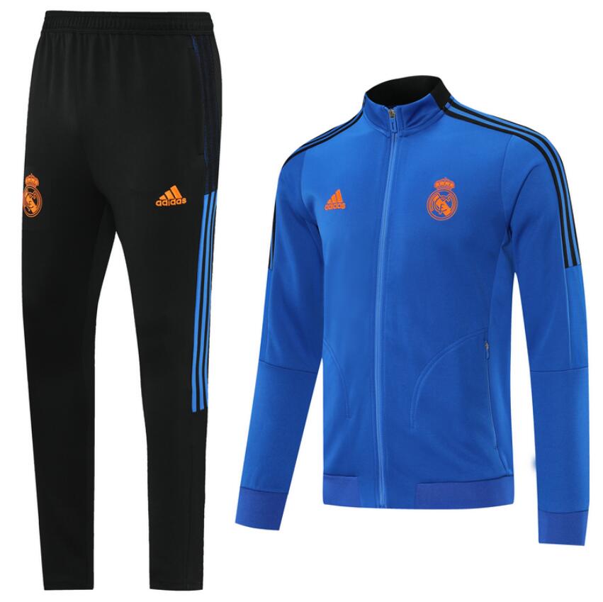 2021/22 Real Madrid Dark Blue Training Kits Jacket with Pants